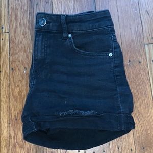 Black jean shorts
